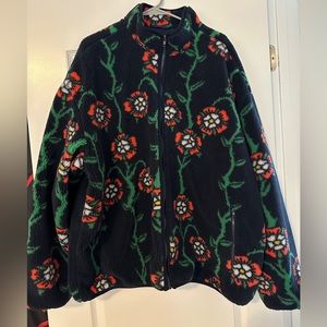 ROWING BLAZERS Rose Print Fleece Zip Up Jacket Men’s XL